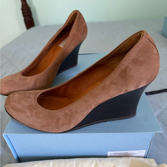 Lanvin Ballerina Wedge Nubuck Calfskin size 42 - Picture 1 of 15